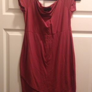 Forever 21 Maroon off the shoulder Tulip hem bodycon mini dress